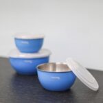 KERBL Rozsdamentes Acél Tálka Szett Fedővel - Image 2