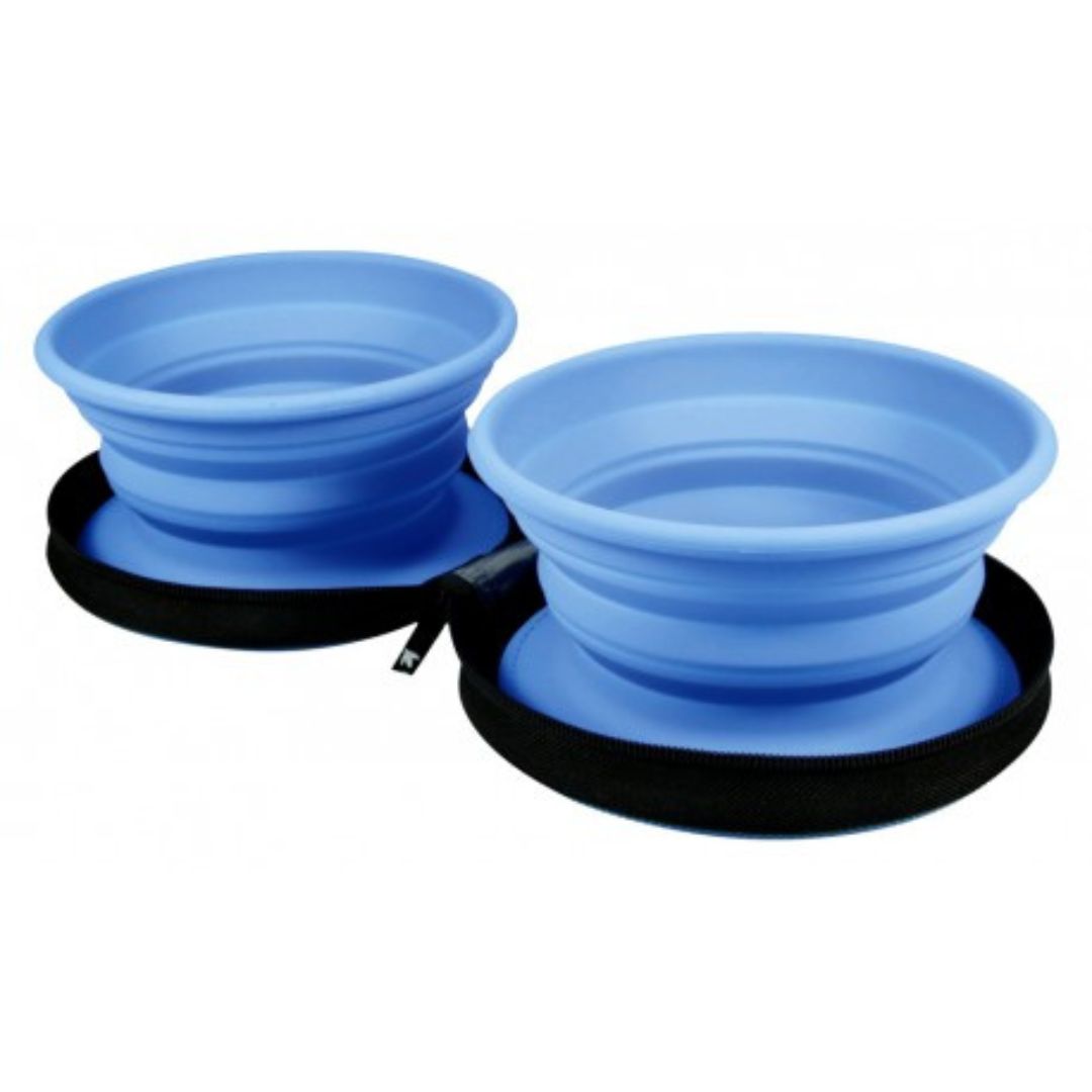 Kiwi Walker utazótál_kék Kiwi Walker Double Travel Slowfeeder