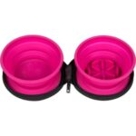 Kiwi Walker Double Travel Slowfeeder Etető/Itatótál - Pink - Image 2